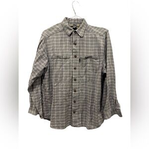 Vintage EXOFFICIO Men’s Medium Long Sleeve Shirt‎ Purple Button Up Plaid Cotton